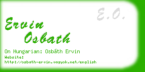 ervin osbath business card