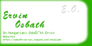 ervin osbath business card